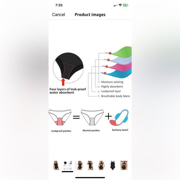 Racer back one piece swimsuit, period proof - Picture 6 of 11